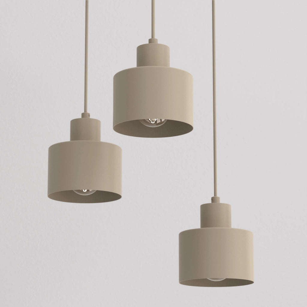 Lampada a sospensione minimal beige 3xE27 Parkla
