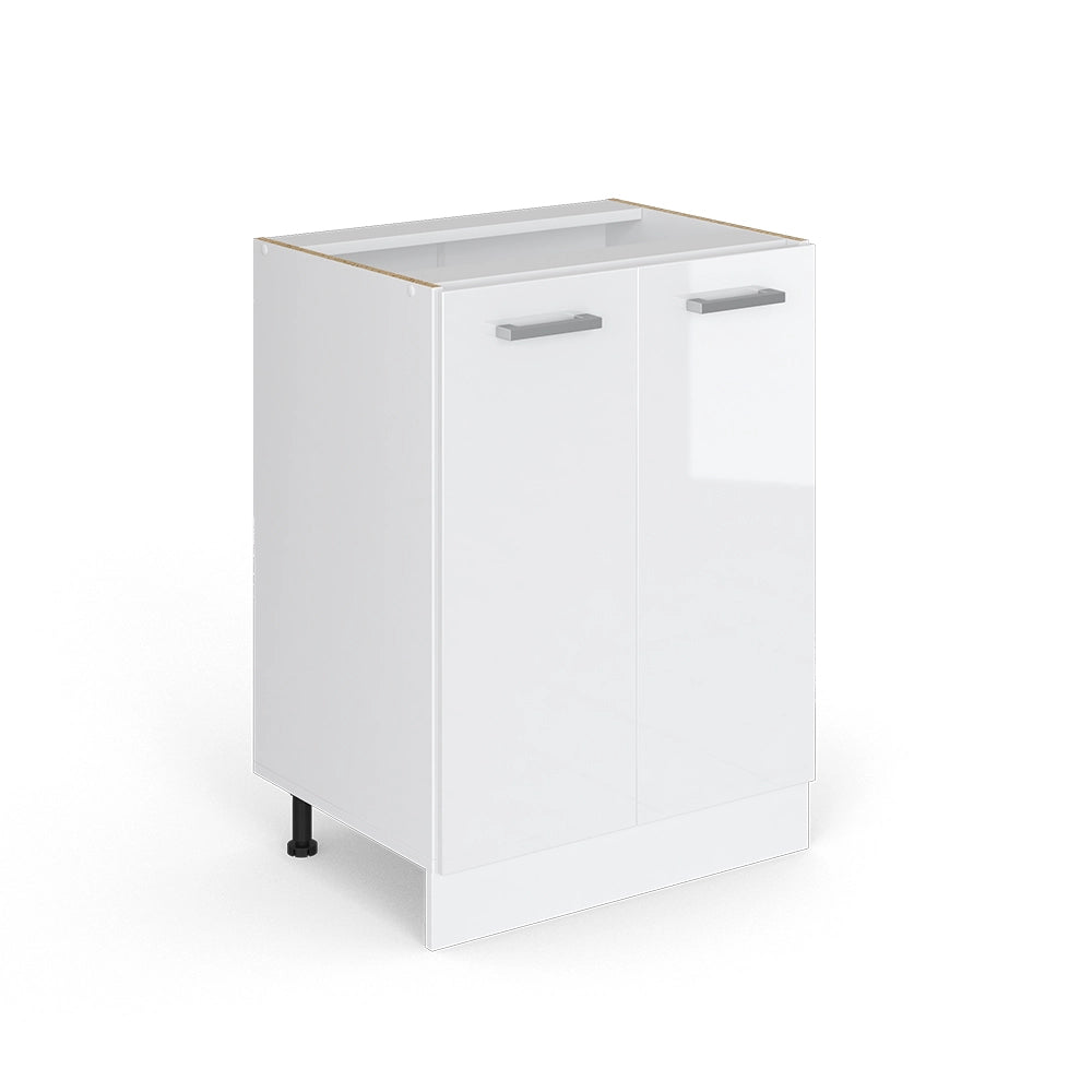 Mobiletto base cucina R-Line Bianco lucido/Bianco 60 cm senza piano di lavoro Vicco