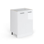 Mobiletto base cucina R-Line Bianco lucido/Bianco 60 cm senza piano di lavoro Vicco