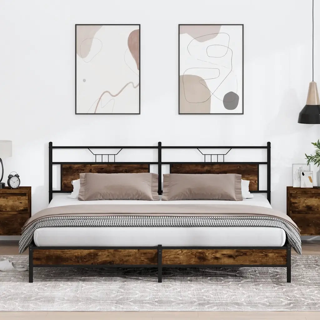 Giroletto senza Materaso in Metallo Rovere Fumo 193x201 cm 3325107