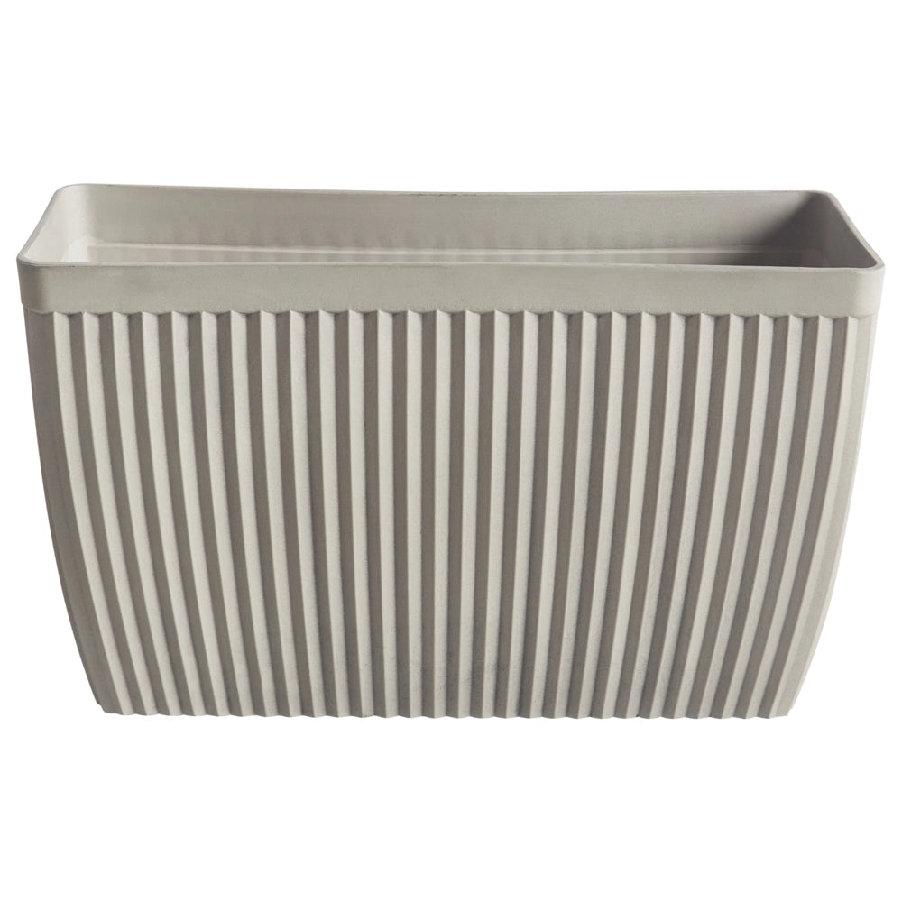 Vaso da fiori rettangolare in poliresina beige 73 x 32 cm stile interno ed esterno