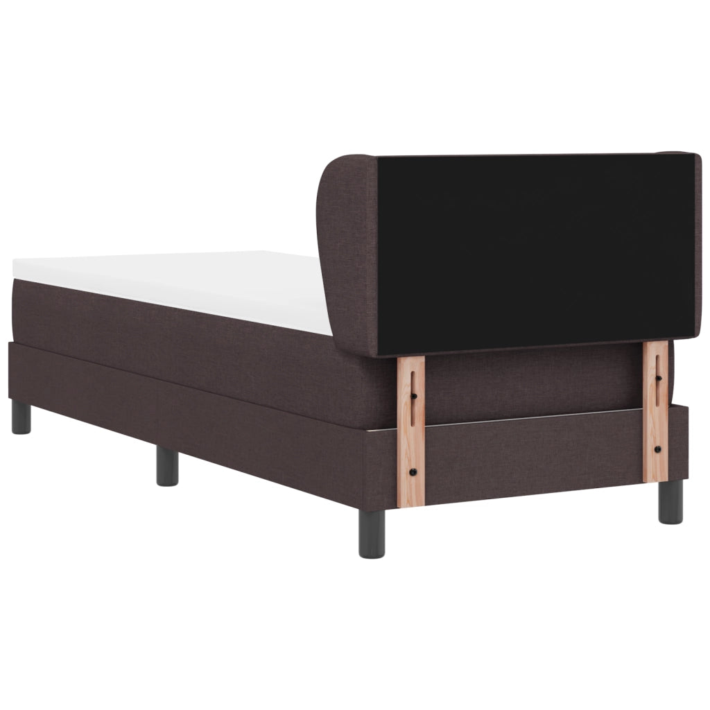 Letto a Struttura con Materasso Marrone Scuro 80x200 cm Tessuto