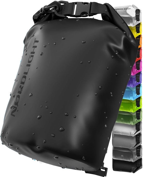 Borsa impermeabile 10 Litri - Drybag - Protezione impermeabile per smartphone - Zaino - Cinturino per spalla - Copertura in PVC durevole - Dry Bag