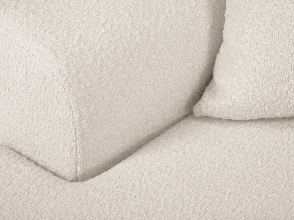 Cosmopolitan Design - Divano convertibile angolare sinistro con contenitore "Kyoto" 4 posti in bouclé beige 
