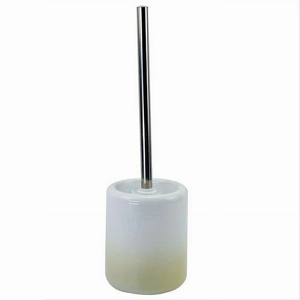 Trade Shop - Porta Scopino Arredo Bagno Wc Toilette Bianco Giallo Con Scopino Completo 59905 -