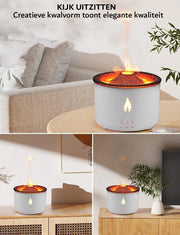 Diffusore di Aromi - Umidificatore - Purificatore d'Aria - Bevitrice di Aria - Effetto Fiamma - 360 ml - Bianco