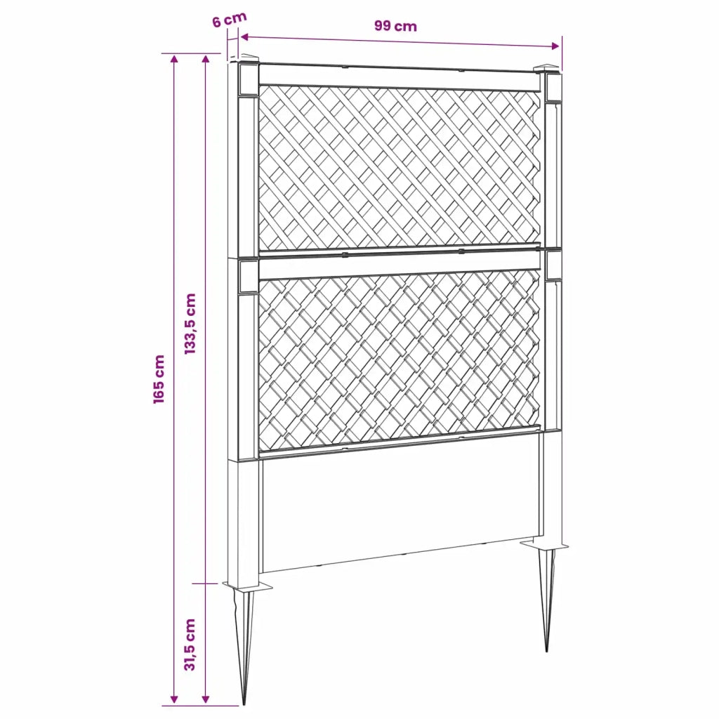 Trellis con Punta Bianco 99 x 6 x 165 cm PP CFW1742422