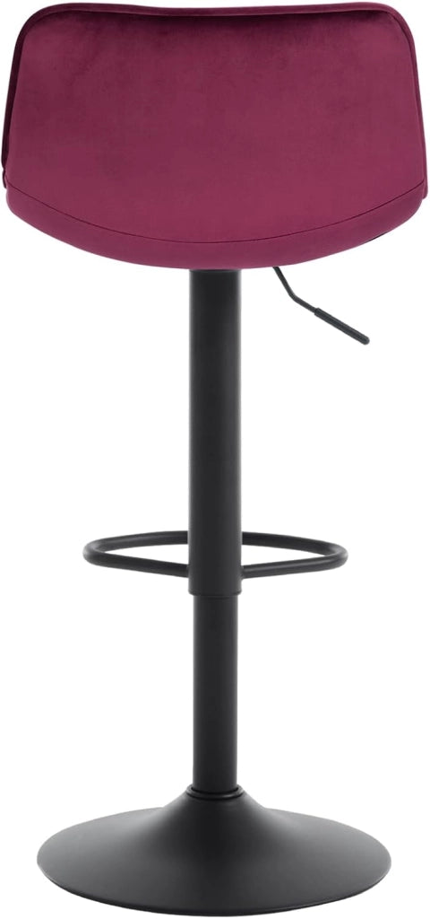 Set di 2 Sgabelli da Bar per Casa Moderni Sgabelli Cucina Girevoli con Poggiapiedi, in Velluto Bordeaux BH273bd-2