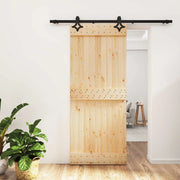 Porta scorrevole Naturale e Nero 85 x 210 cm 3445063