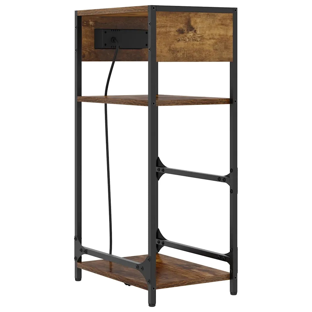 Comodino | Armadio da Notte | Mobiletto da notte Rovere fum¨¦ 40 x 27 x 76 cm Legno multistrato