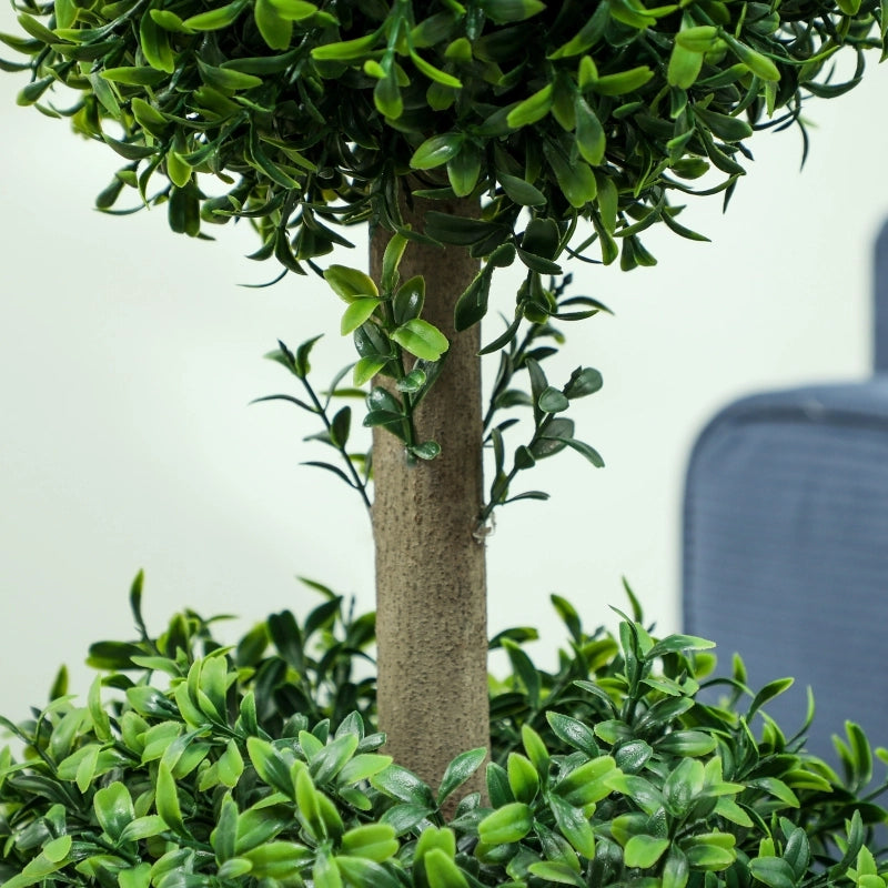 Piante artificiali di bosso sferiche con 2 vasi in plastica verde, 91,4 cm con protezione UV per interno ed esterno