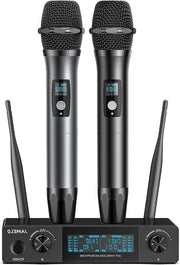 Set di microfono a mano wireless UHF metallico - microfono karaoke con ricevitore - microfono professionale per uso domestico - karaoke chiesa dj canto matrimonio - conferenza riunione 60