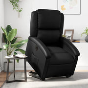 Poltrona Alzapersona Reclinabile Elettrica Nera in Similpelle 3204240