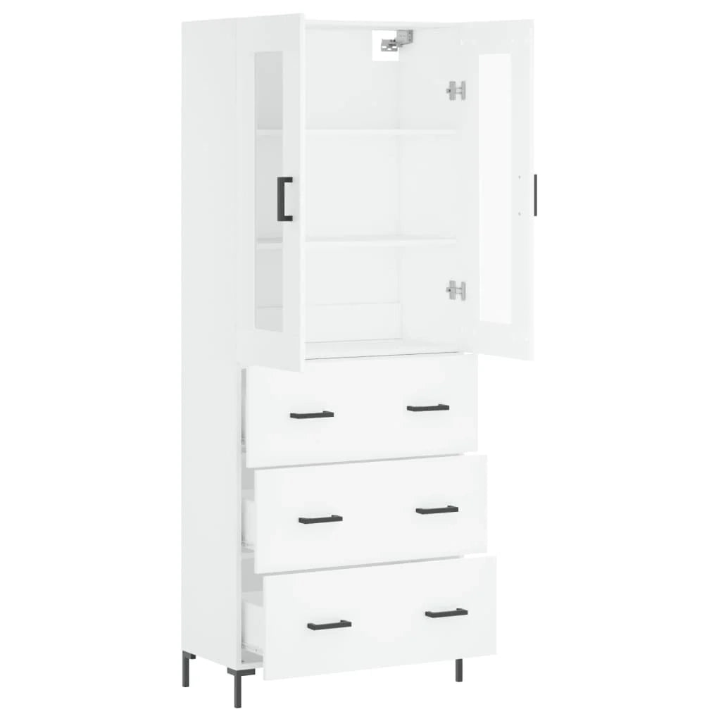 Buffet credenza cassettiera mobiletto mobile contenitore organizer cucina soggiorno salotto alto 69,5 x 34 x 180 cm legno ingegnerizzato bianco 02_0032567