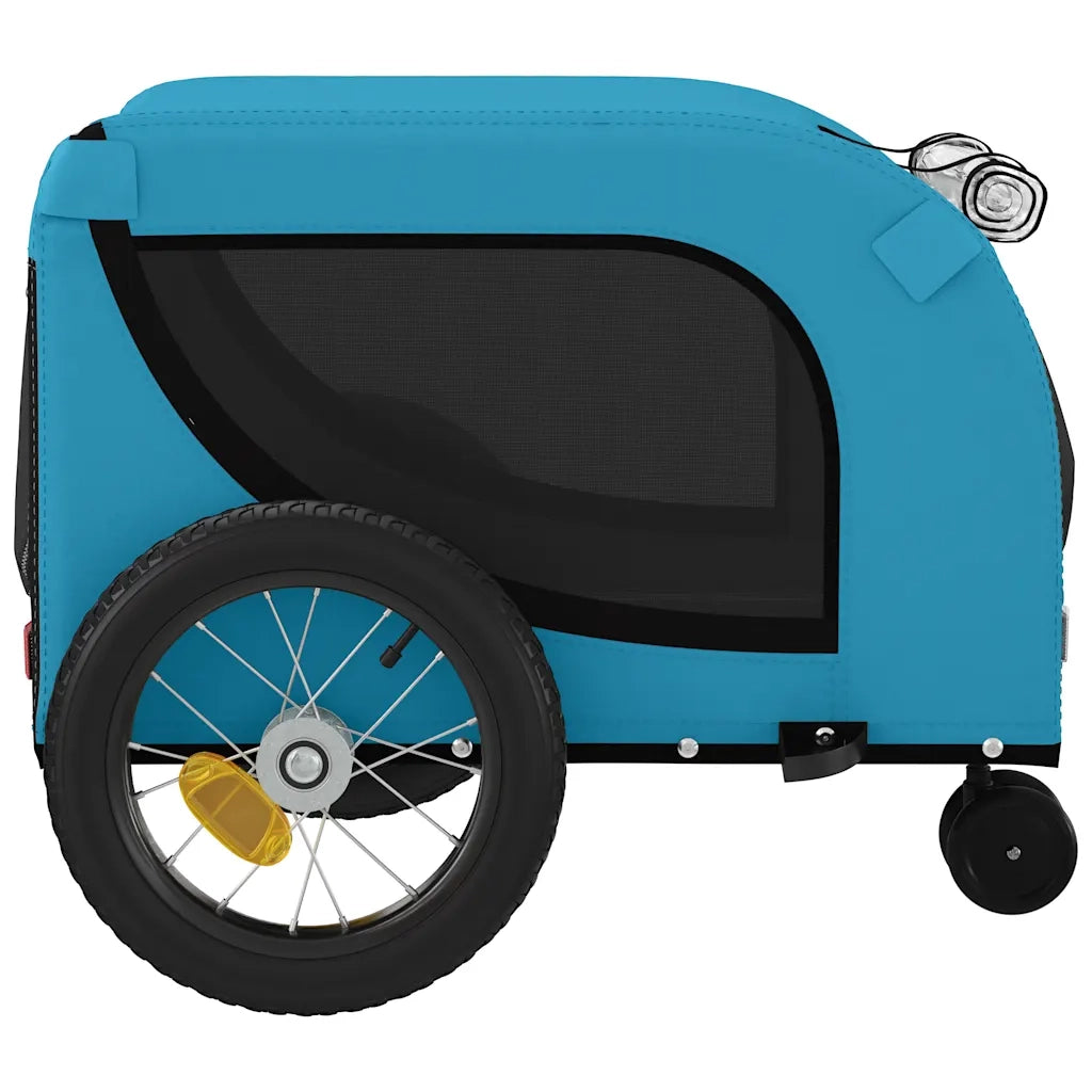 Rimorchio da Bici per Animali Blu e Nero Oxford e Ferro CFW7674728