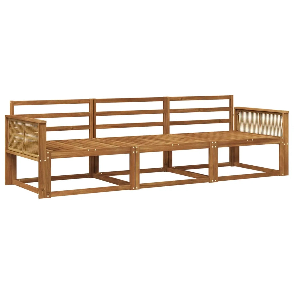 Set di divani da esterno 3 pz Naturale Legno di Acacia Massello 3382307