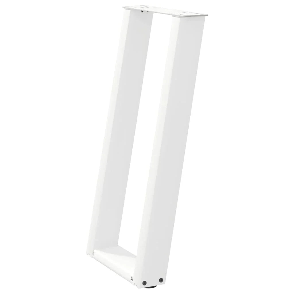 Set di 2 gambe per tavolo consolle a forma di U angolate 28 x 72-73 cm con piedini livellatori in acciaio verniciato a polvere bianco 02_0057060