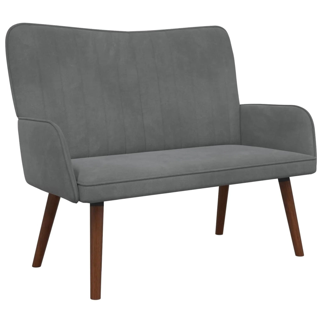 Sofa a Due Posti Grigio scuro 115 x 61 x 87 cm Velluto