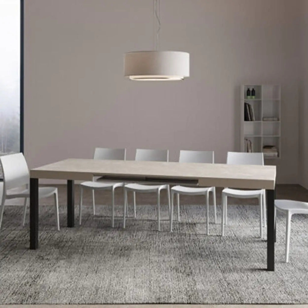 Tavolo allungabile 120/380x90 cm Everyday cashmere gambe antracite