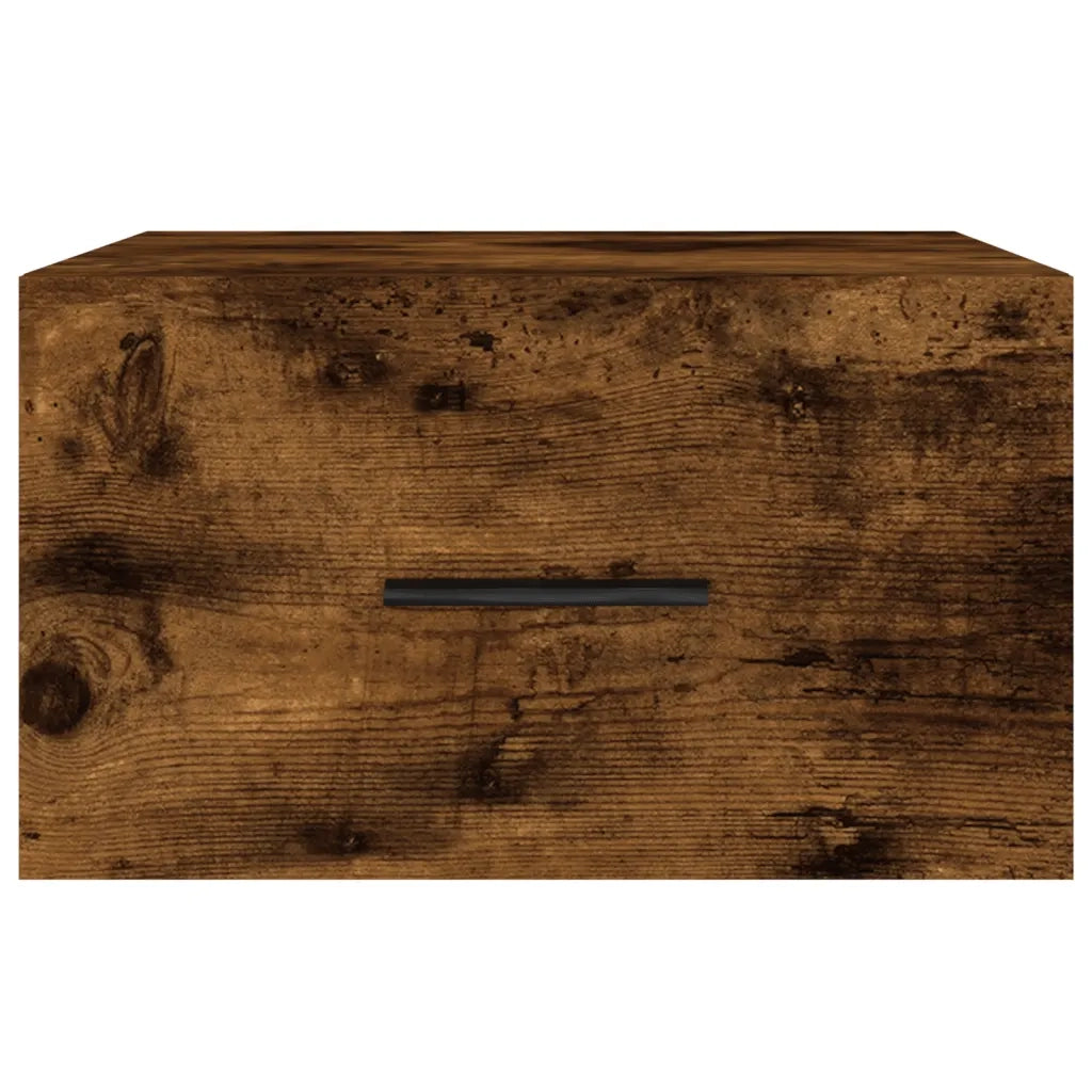 Comodino | Armadio da Notte | Mobiletto da notte a Muro Rovere Fumo 35x35x20 cm