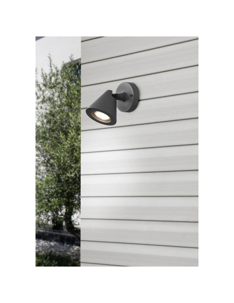 Faretto Da Giardino Spot Cono Orientabile Nero Kaveri Trio Lighting