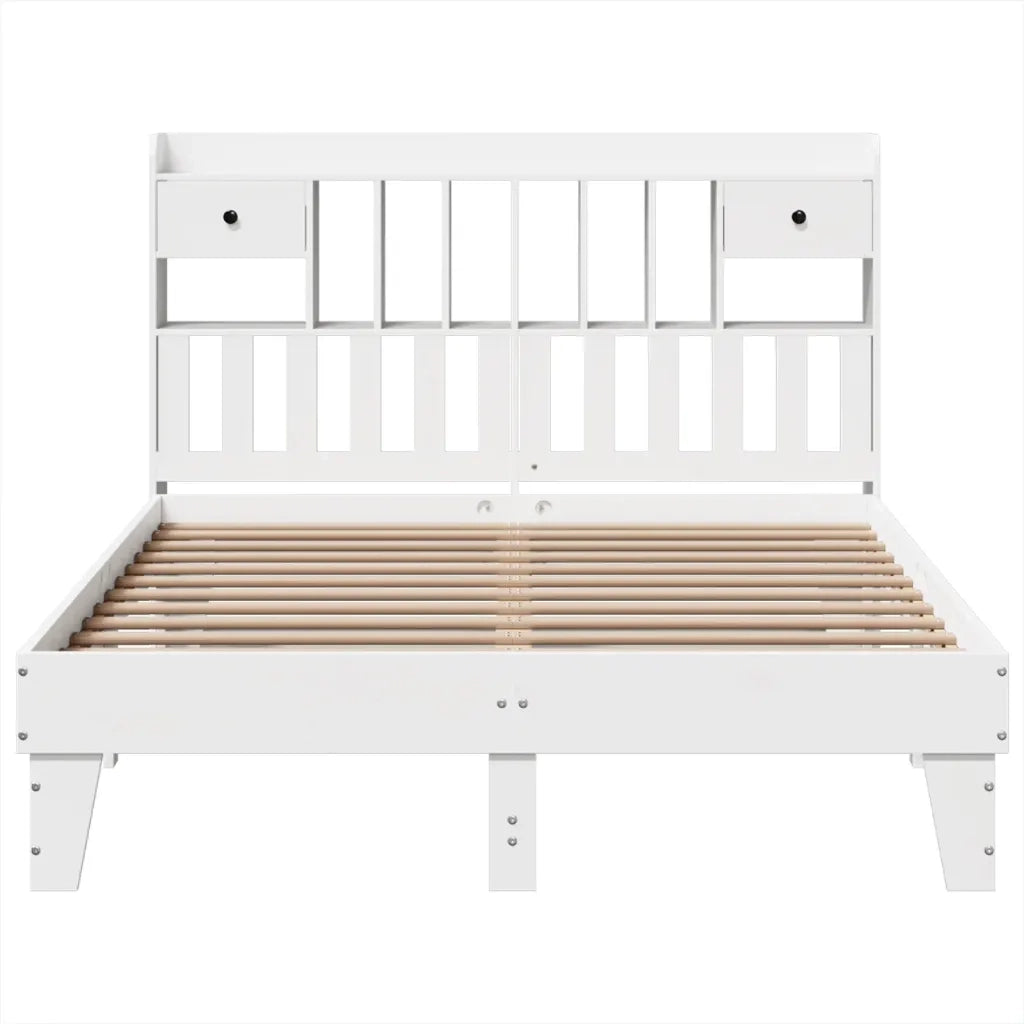 Letto senza Materasso Bianco 150x200 cm Legno Massello di Pino 3308841
