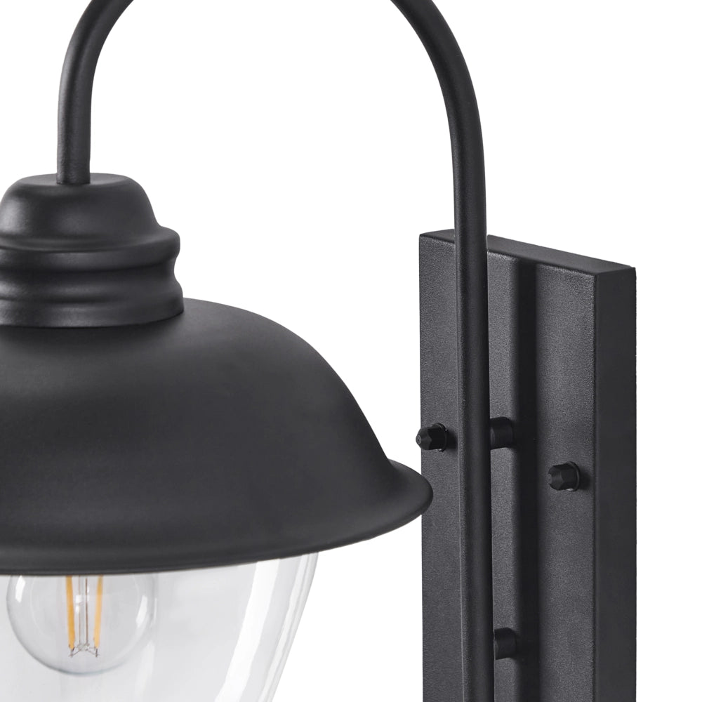 Lampada da parete per esterni Lampada da parete nera Sconce in metallo ferro vetro opaco Design moderno Giardino del patio