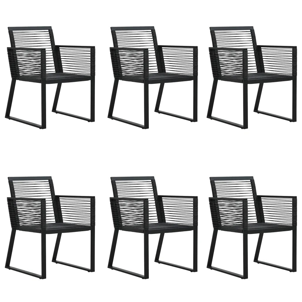 Set da Pranzo da Giardino 7 pz Nero in Rattan PVC 3156545