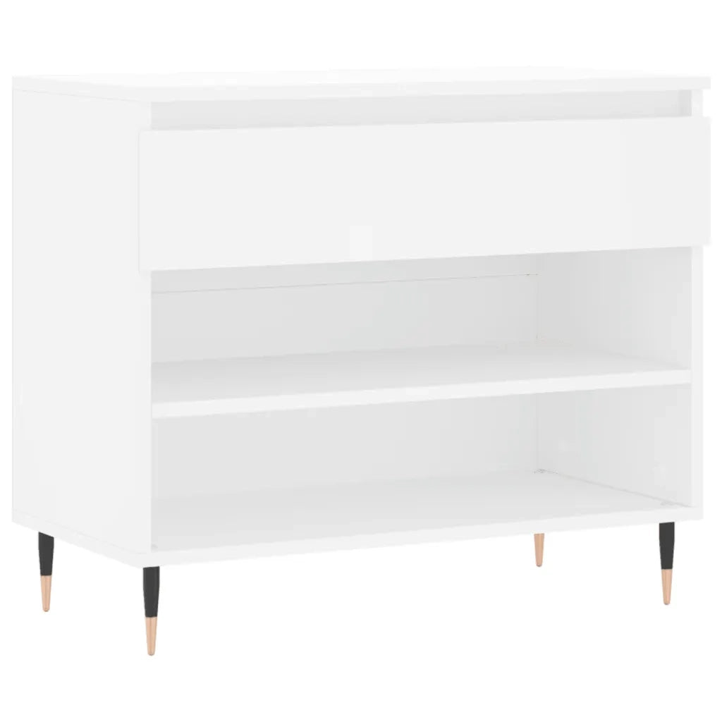 Scarpiera-Scaffale per scarpe Bianca 70x36x60 cm in Legno Multistrato 778720