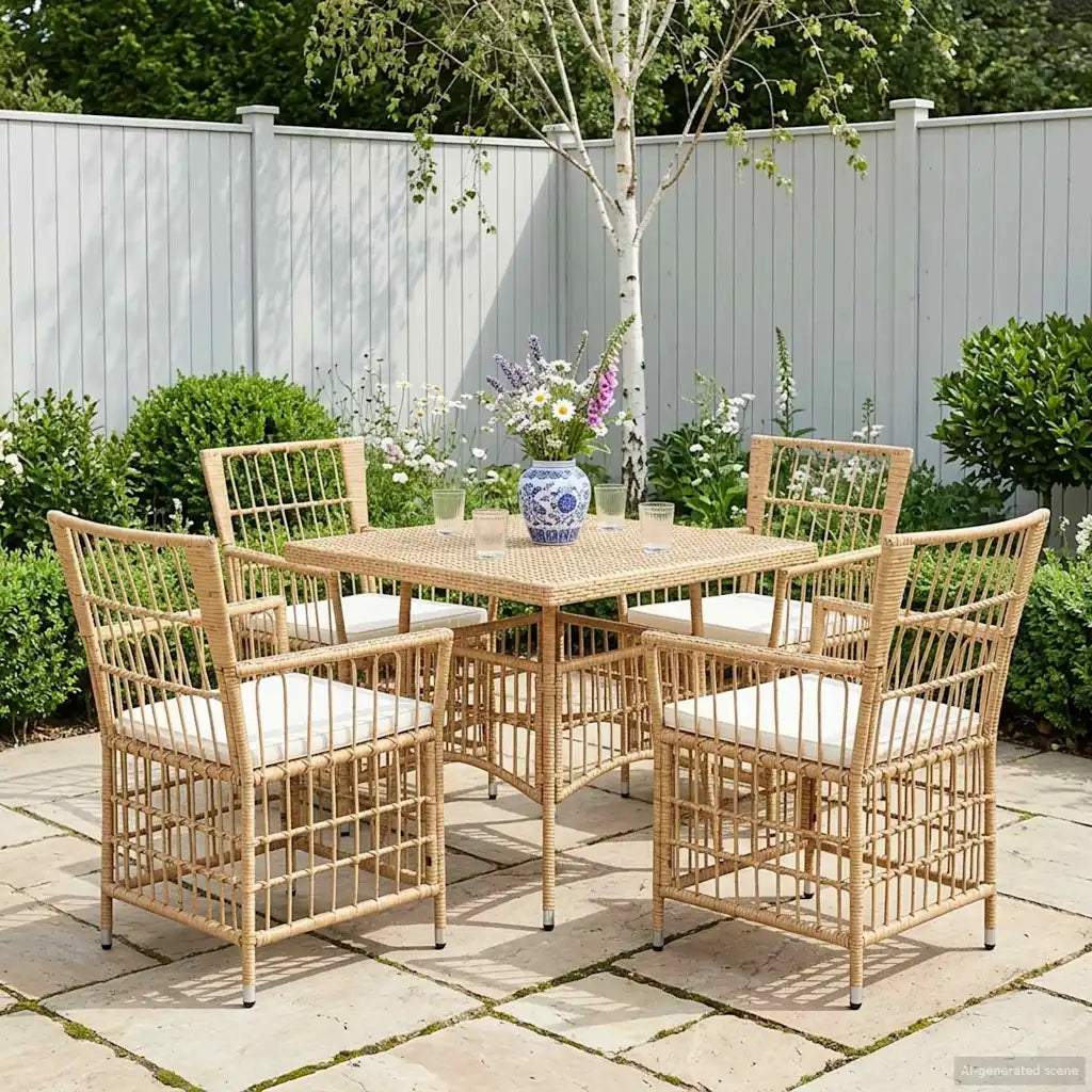 Sedie da giardino 4 pz Naturale 42025131