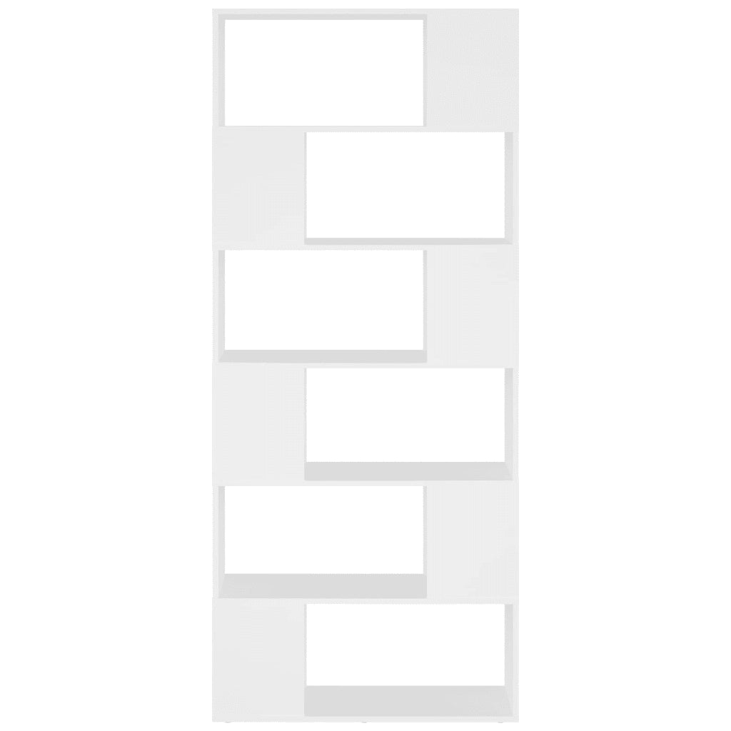 Libreria Divisorio-Scaffale per Libri-Mobile di Stoccaggio Bianco 80x24x186 cm in Truciolato