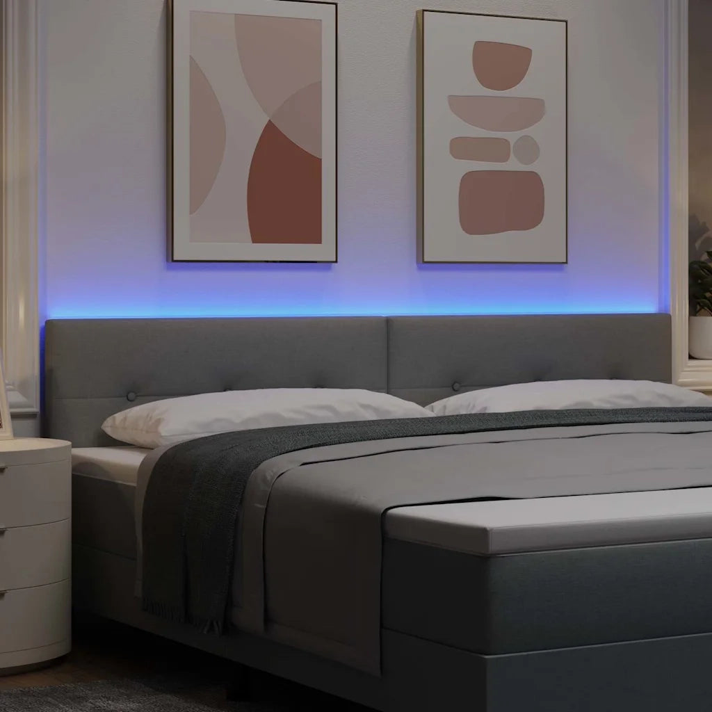 Testiera LED con testiera Grigio chiaro 200 cm Poliestere 3338161