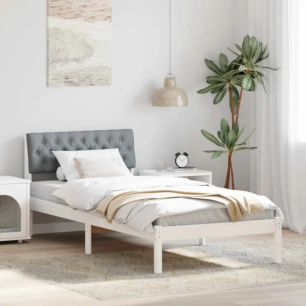 Struttura del Letto Bianco e grigio chiaro 90 x 200 cm
