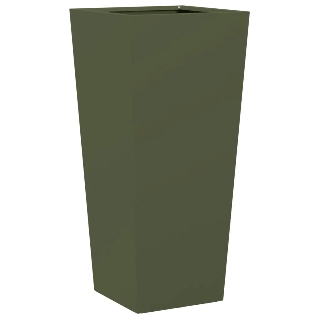 Fioriere da Giardino 2 pz Verde Oliva 35x35x75 cm in Acciaio 851087