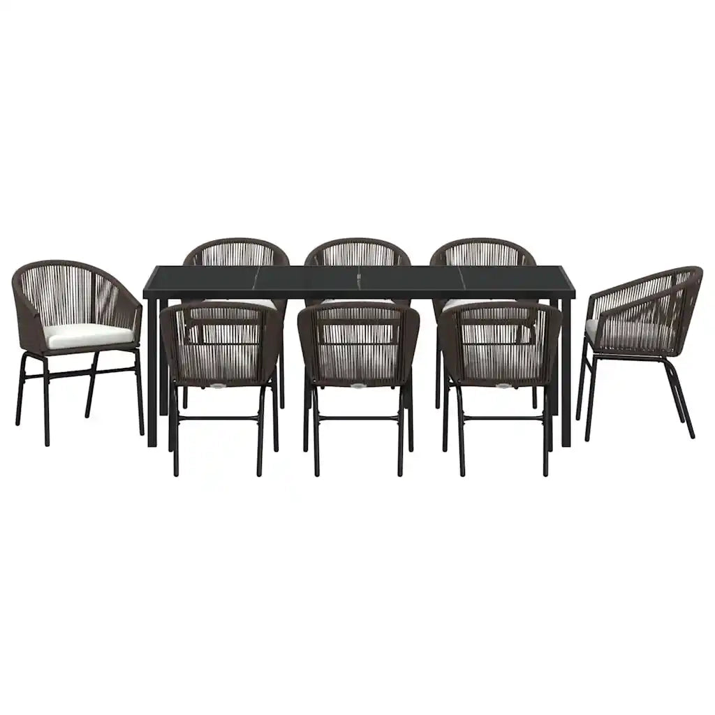 Set da Pranzo per Giardino 9 pcs Marrone 3379358
