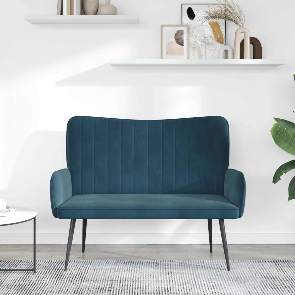 Sofa a Due Posti Blu 115 x 61 x 87 cm Velluto 42028968
