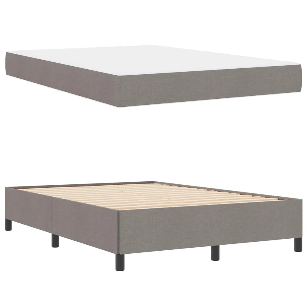 vidaXL Letto a molle Tortora e Nero 140 x 190 cm
