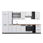 Cucina componibile Fame-Line Bianco rustico/Antracite 355 cm, PL Rovere Vicco