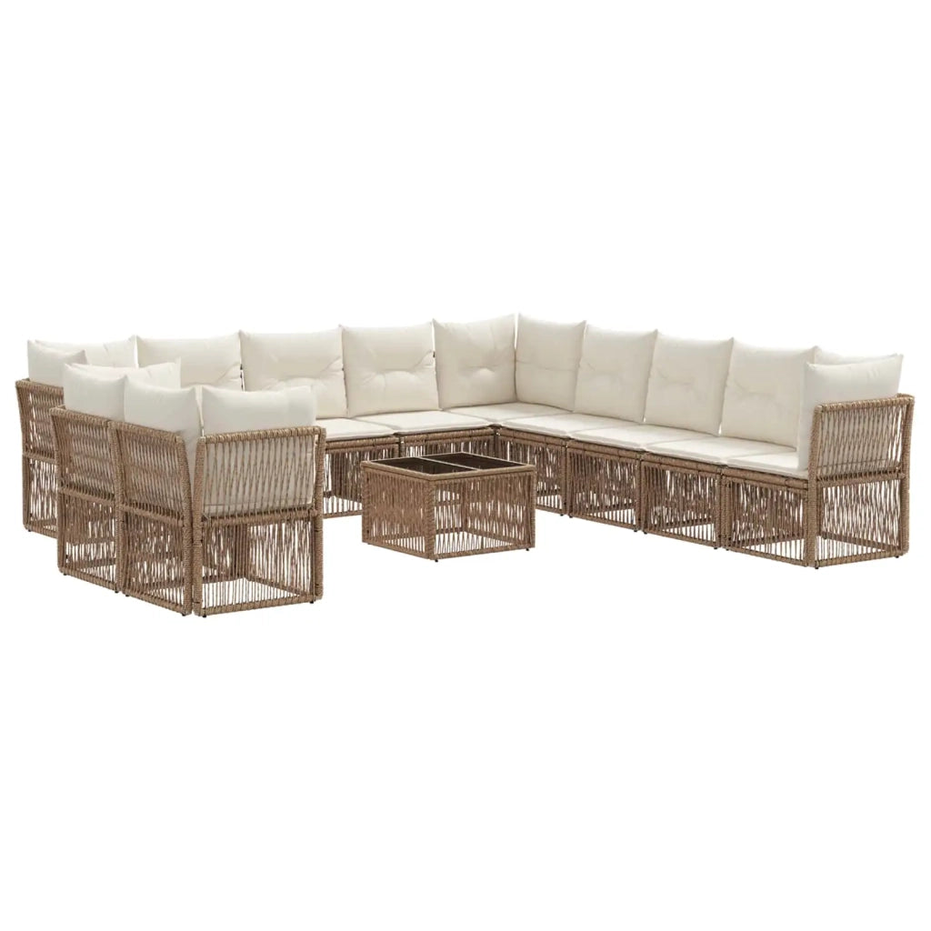 Set Divano da Giardino 12 pcs Beige polyrattan 3434280