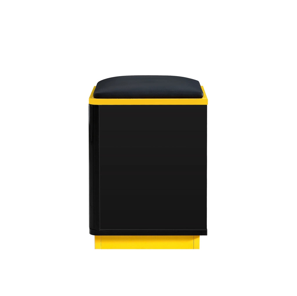 Tavolino trasformabile 100x50x43 cm in MDF e truciolare nero e giallo