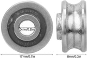 Lager in Acciaio Inossidabile - SG15 - 10 Pezzi - Diametro Interno 5 mm - Diametro Esterno 17 mm - Spessore 8 mm - Rullo Singolo - Rullo a Rulli Singolo