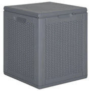 Cassapanca/contenitore da giardino in rattan PP grigio 90L (02_0013092)