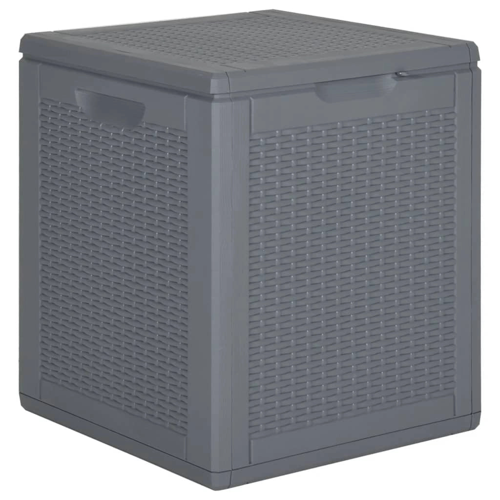 Cassapanca/contenitore da giardino in rattan PP grigio 90L (02_0013092)