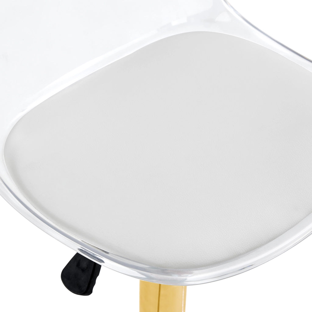 Sgabelli da bar set da 2 con schienale trasparente girevole a 360° e altezza regolabile in metallo oro e base stabile
