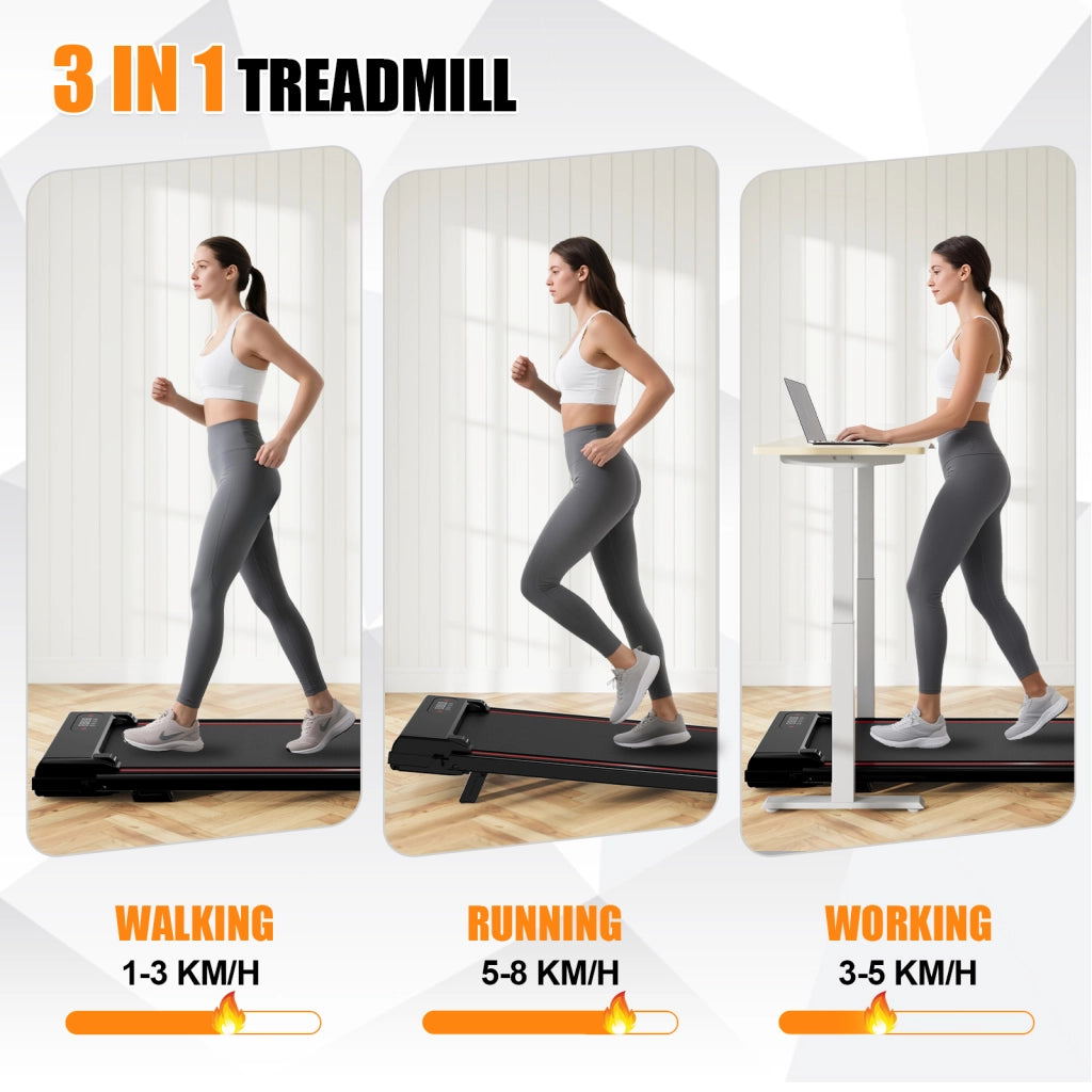 Tapis roulant, inclinazione del 7%, tapis roulant elettrico pieghevole 3 in 1, 2,5 CV, 8 km/h, telecomando, compatto e portatile