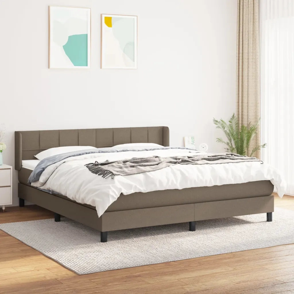 Giroletto a Molle con Materasso Tortora 160x200 cm in Tessuto 3129725