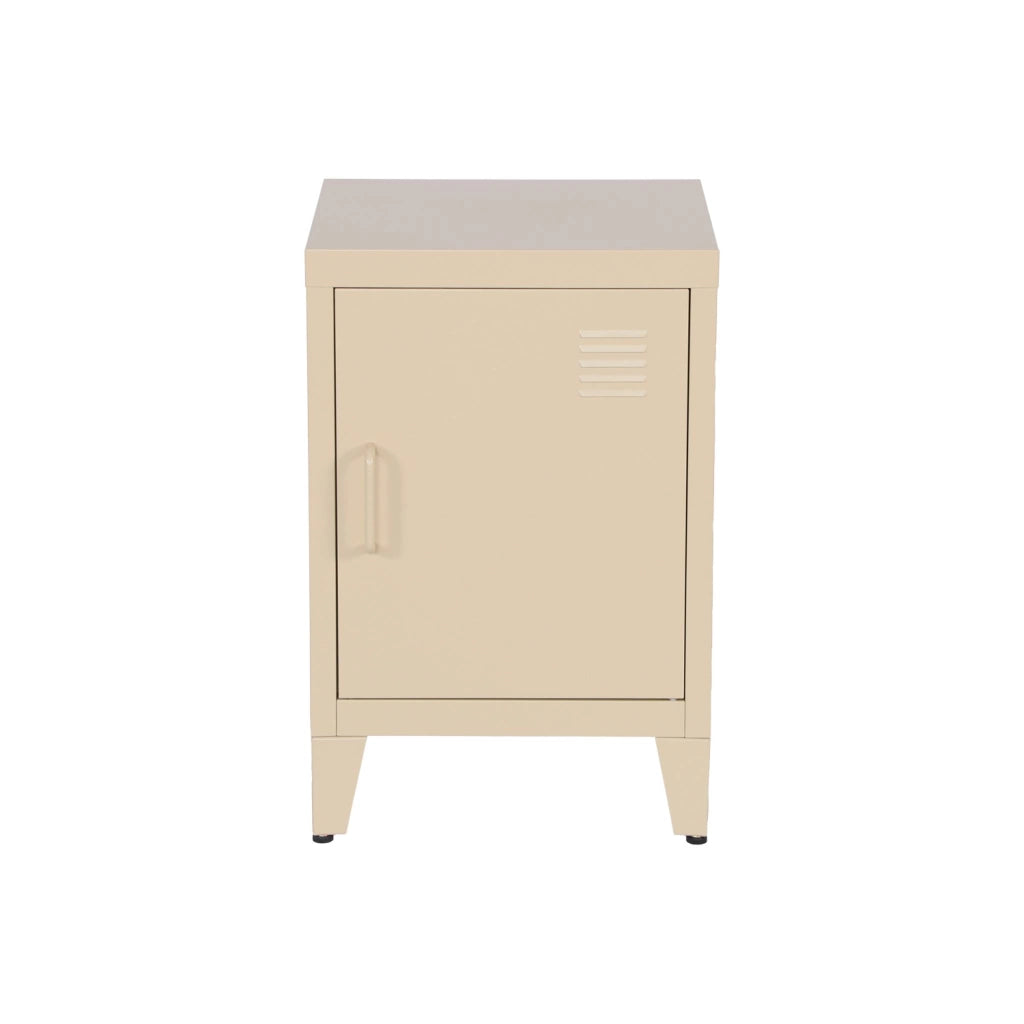 Set 2 comodini industriali, 1 anta, beige