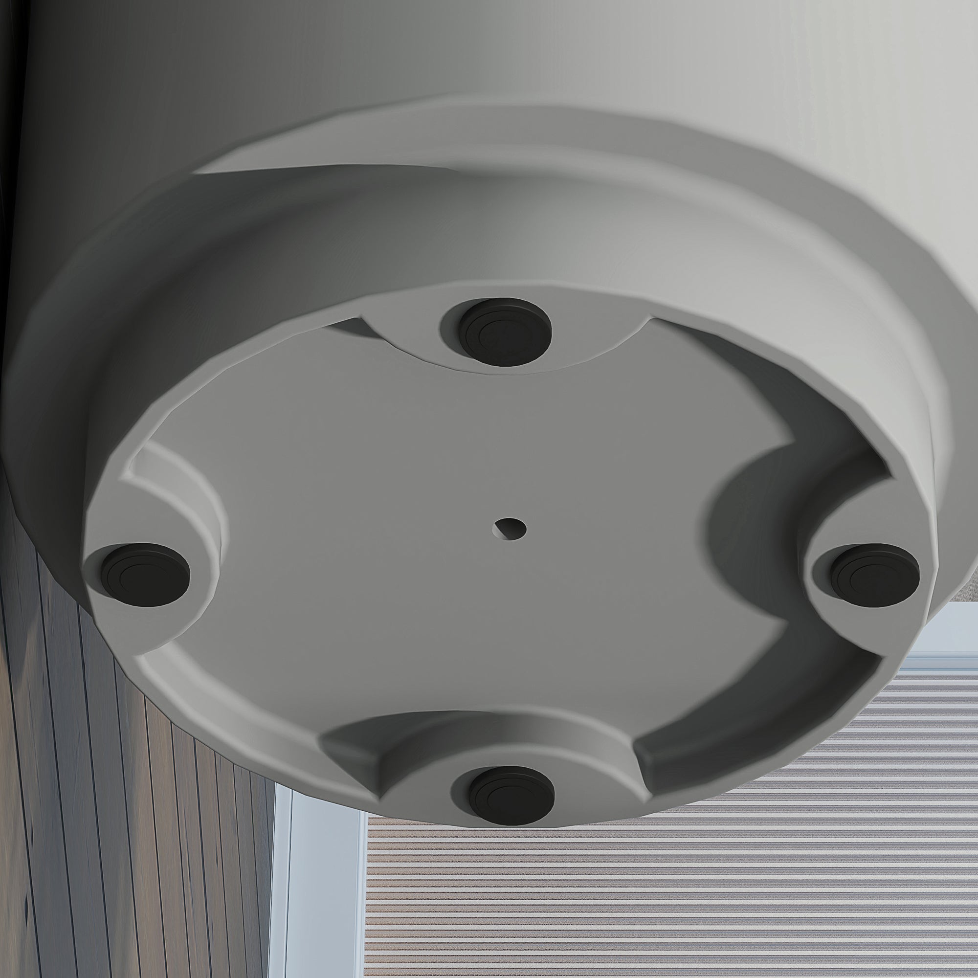 Tavolino da Giardino Multiuso con Secchiello Ghiaccio e Coperchio Ø37,5x43,5 cm in Cemento e Acciaio Inox Grigio Chiaro