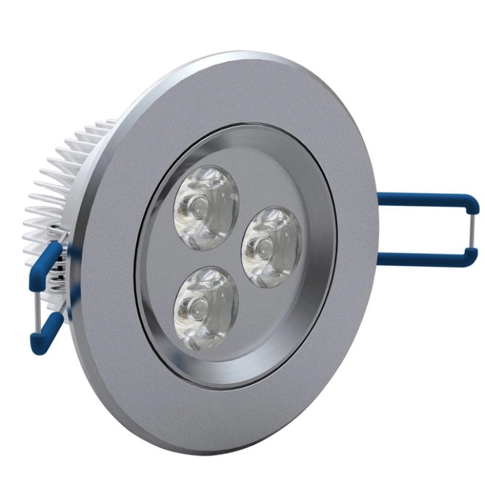 Trade Shop - Faretto 3 Led 3 W Ad Incasso Con Alette A Molla Rotondo Luce Fredda O Calda - -bianco Caldo      -