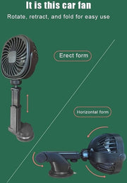 Ventilatore per auto con presa di aggancio e montaggio a parete - ricaricabile - ventilatore personale con rotazione a 360 gradi via USB